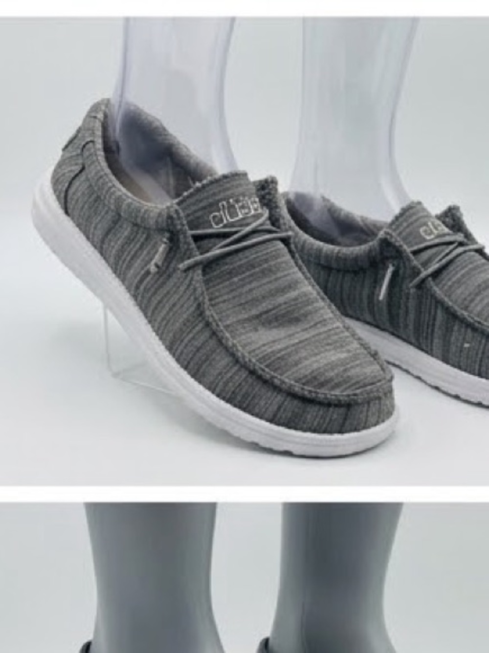 Hey Dude Grey Textile Slip-On Loafers